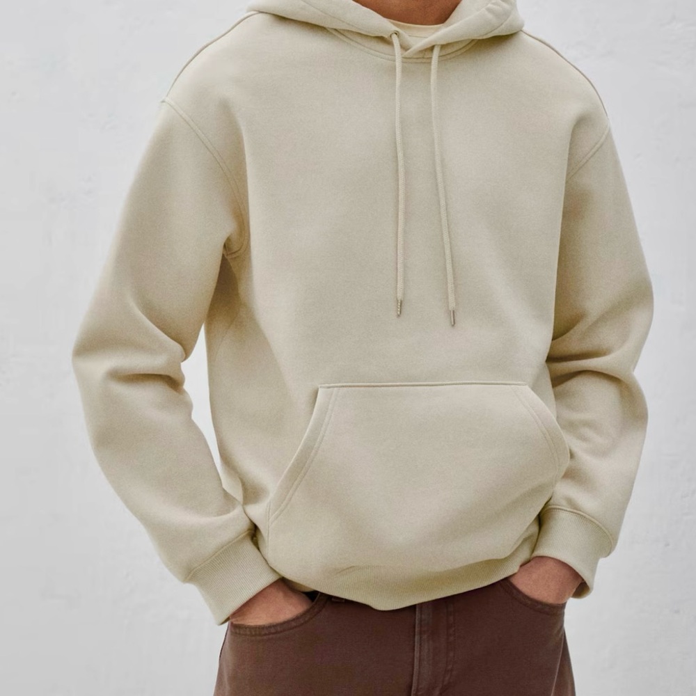 Relaxed Fitten Beige Hoodie